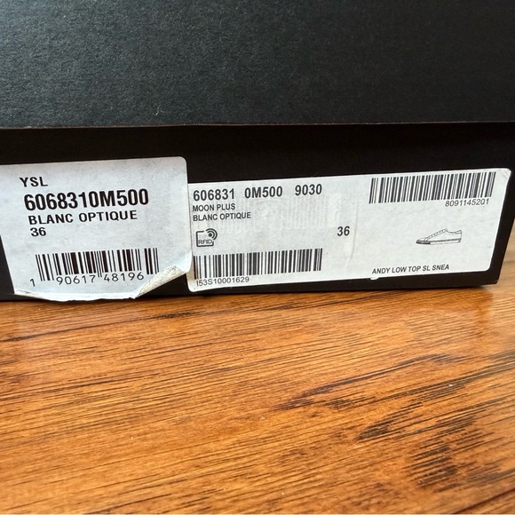 YSL. Saint Laurent Andy White Leather Sneakers - Picture 14 of 15